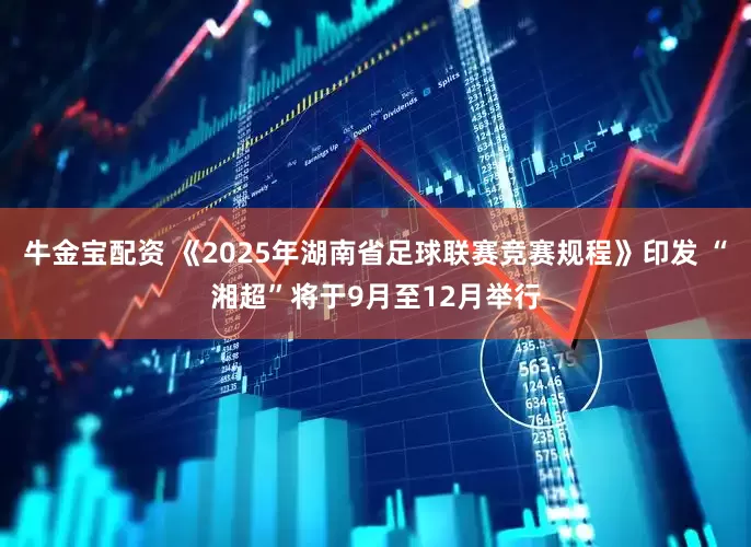 牛金宝配资 《2025年湖南省足球联赛竞赛规程》印发 “湘超”将于9月至12月举行